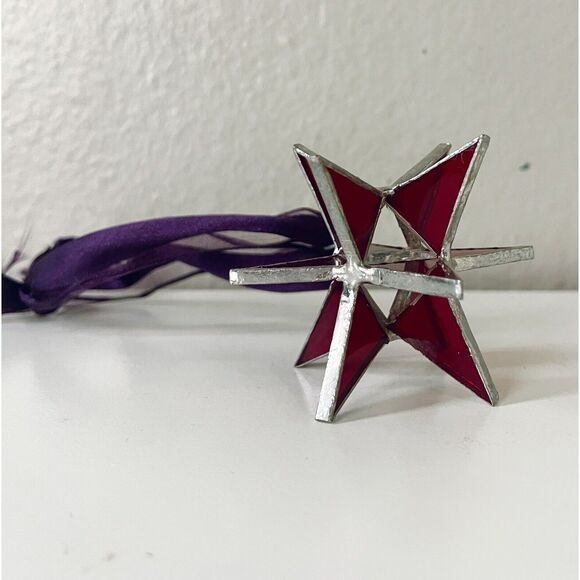 Starry Treasures Red 4" Moravian Star Ornament - Picture 4 of 5